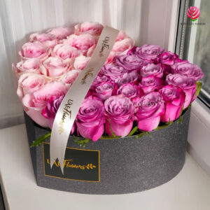 Heart-Shaped Box Of Pastel Roses